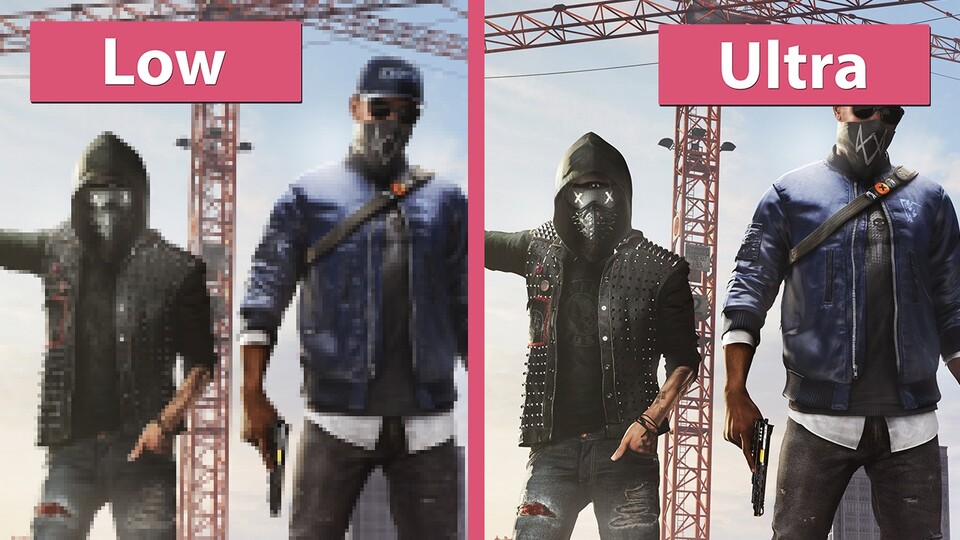 Watch Dogs 2 - Niedrige und ultra Grafik-Details im Vergleich