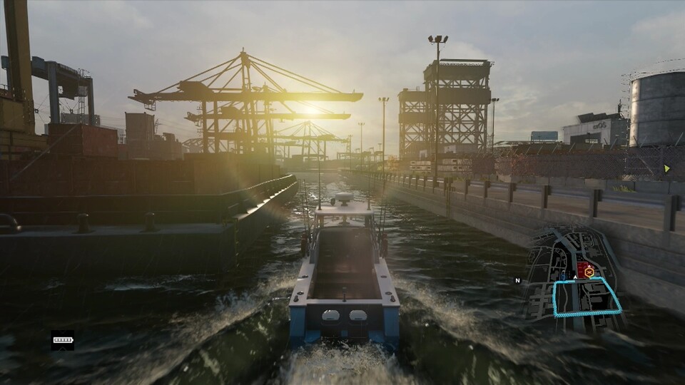 Watch Dogs : Watch Dogs hat grafisch seine beeindruckenden Momente - etwa bei einer Bootsfahrt auf dem Wasser.