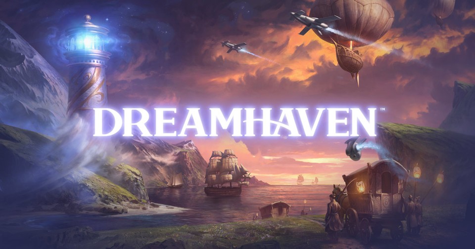 Welche Spiele könnten von Dreamhaven kommen? Das Logo-Bild zeigt einen bunten Themenmix.