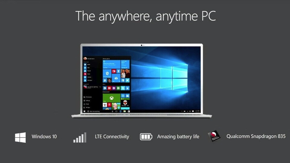 Windows 10 für ARM funktioniert mit ARM-UWP-Apps und x86-Software, auch mit Spielen.