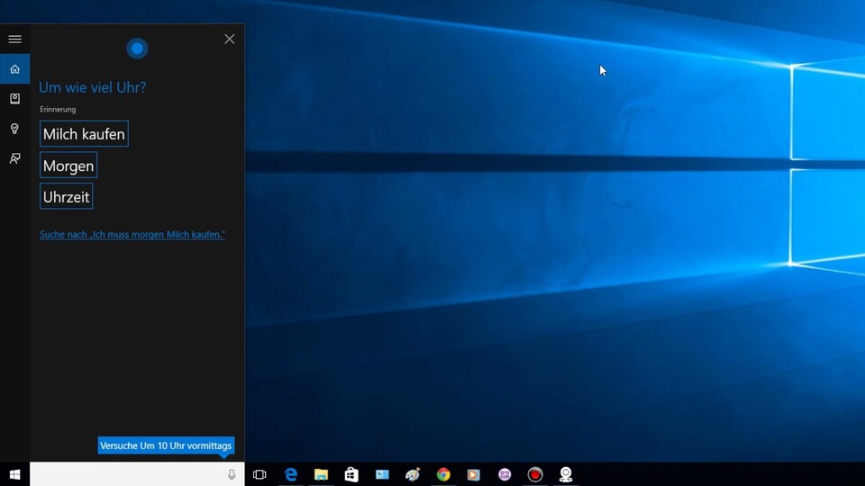 Cortana könnte direkt über die Suchleiste in Windows 10 aufgerufen werden.