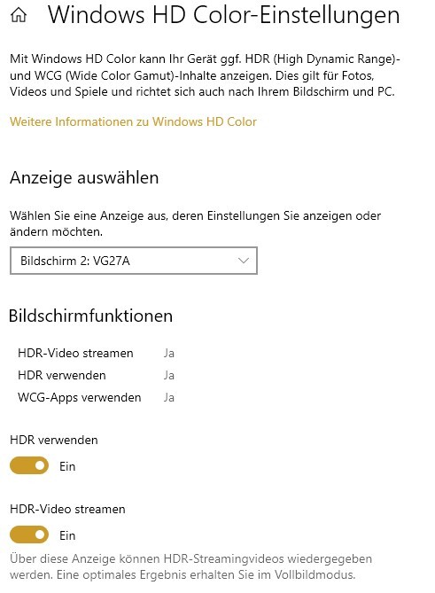 In den Systemeinstellungen von Windows könnt ihr überprüfen, ob euer Monitor HDR unterstützt