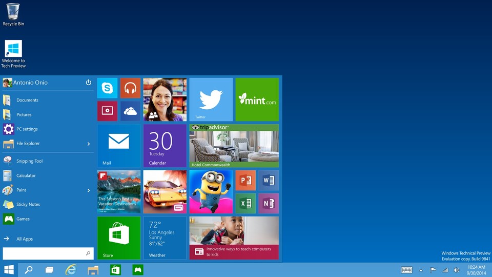 Windows 10 wird von mehr als einer Million &quot;Windows Insider&quot; getestet.
