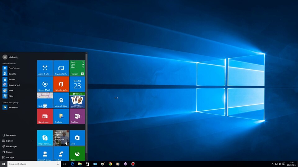 Das Startmenü ist wieder fester Bestandteil von Windows und lässt sich sowohl in der Höhe als auch in der Breite anpassen.