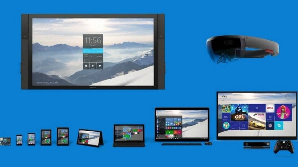Windows 10 soll auf allen Geräten laufen und Microsoft peilt bis 2018 die Marke von einer Milliarde Geräte an.