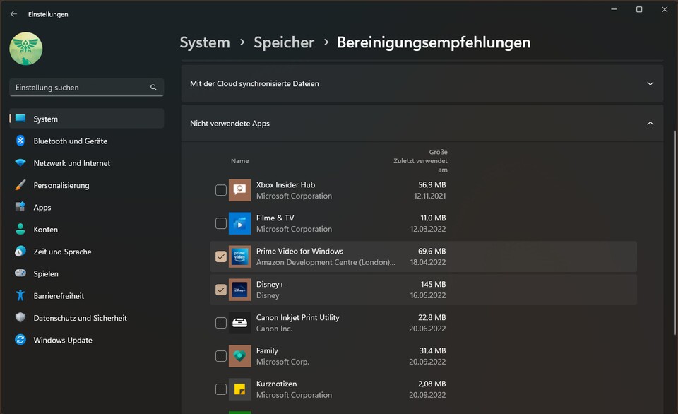 Windows 11 verrät euch, welche Programme ihr nur selten nutzt und deshalb eventuell deinstalliert werden können.