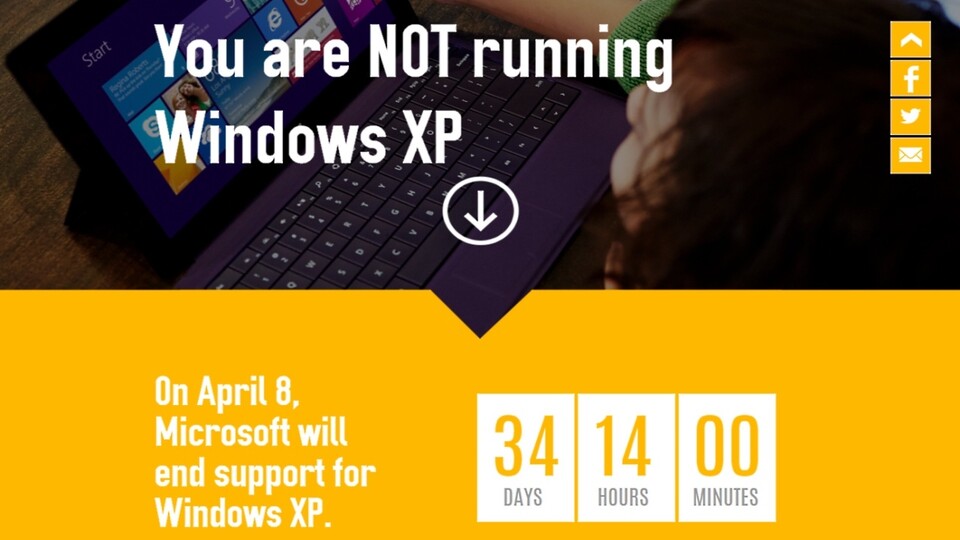 Die neue Testseite soll reinen Anwendern helfen, die nicht wissen, ob sie Windows XP einsetzen.