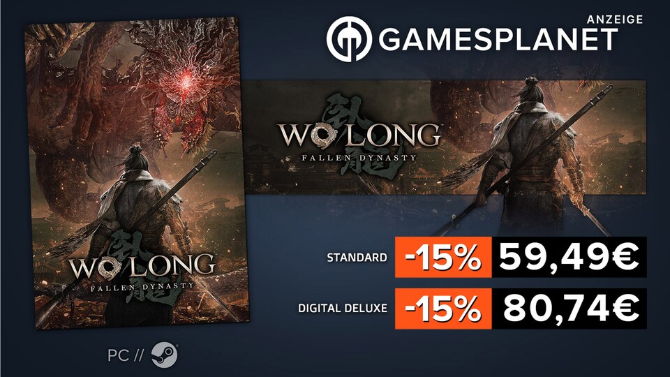 Ob Standard oder Deluxe Edition, beide Varianten von Wo Long: Fallen Dynasty bekommt ihr bei Gamesplanet günstig.