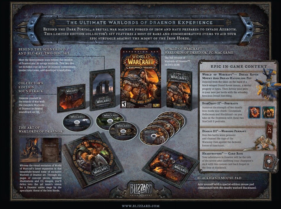Die Collector's Edition von World of Warcraft: Warlords of Draenor enthält zahlreiche Extras.
