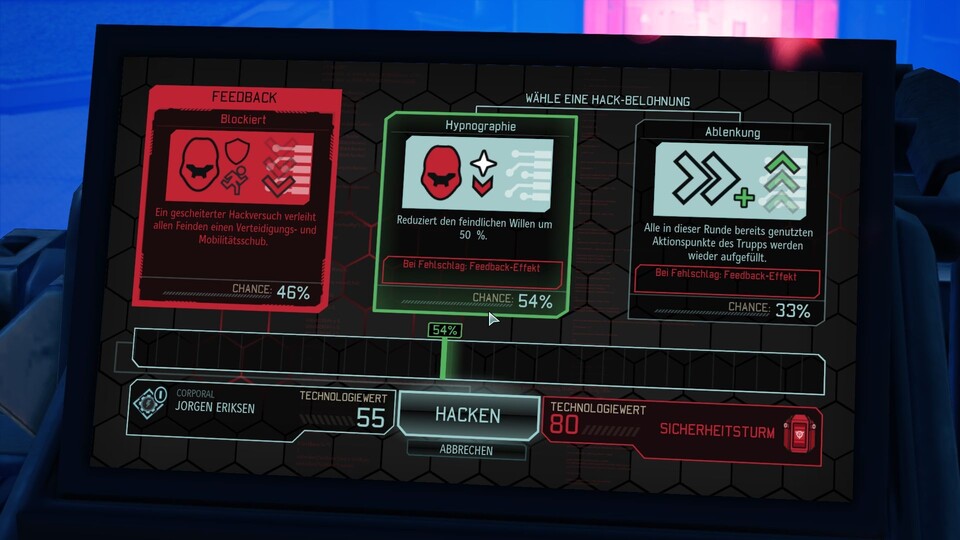 Wie schon im Vorgänger wird viel von Zufallschancen bestimmt, so auch das neue Hacking. Das schafft den Anspruch, Risiken sorgsam abzuwägen, kann aber auch für Frust sorgen.