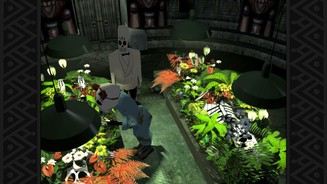 Grim Fandango RemasteredIn der Leichenhalle stoßen wir auf Untote, die in seelenlose Pflanzen verwandelt wurden.