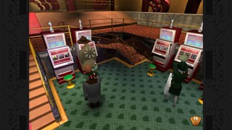 Grim Fandango RemasteredEinen Glücksspieler mit einer Körperattrappe, der durch den Schlitz der Automaten krabbelt, gibt’s nur in Grim Fandango.
