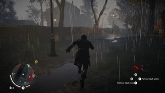 Assassins Creed SyndicateBei regnerischem Wetter erzeugen die Pfützen zwar eine überzeugende Atmosphäre, ohne die tolle Lichtstimmung verliert das Spiel aber an Schauwert.