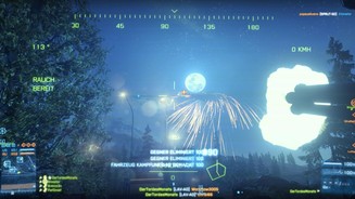 Battlefield 3 - Armored Kill-DLC (PC-Screenshots)Gunship-Flares vor Vollmond: Da wird selbst der härteste Veteran romantisch.