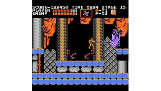 Castlevania - NES-ScreenshotsDer Kampf gegen den »Grim Reaper« ist die wohl schwierigste Stelle im Spiel. Nerven wie Drahtseile sind nötig, sonst fliegt der Controller.