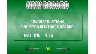If you set a new track record, it is shown after the race