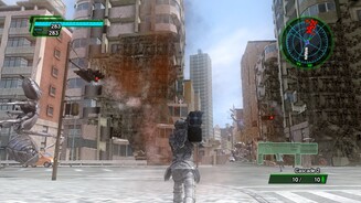 Earth Defense Force 2025Die Zerstörungseffekte sind zwar nicht modern, sind angesichts der sonst so miesen Technik aber regelrecht herausragend.