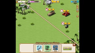 Empires + AlliesSo funktioniert eine Schlacht: Der Gegner rechts rückt mit Bodentruppen an, wir wählen zwischen Luftwaffe, Heer oder Marine...