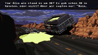 Full Throttle RemasteredDie vielen launigen Audiokommentare, unter anderem von Adventure-Guru Tim Schafer, sind absolut hörenswert. Wer nicht so gut Englisch kann, schaltet die deutschen Untertitel dazu.