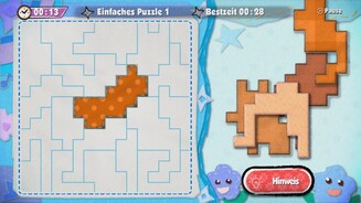 Game + WarioIn »Patchwork« zieht ihr auf dem Touchscreen einzelne Flicken in ein Feld und setzt das Puzzle so nach und nach zusammen.