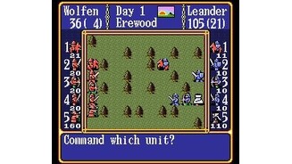 Up to five units can participate in battles. The units size is shown on the left and right side of the screen.