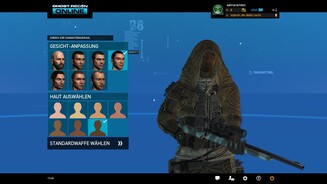 Ghost Recon OnlineDas Aussehen unseres Soldaten dürfen wir rudimentär verändern.