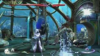 Injustice: Götter unter unsKiller Frost hat einige fiese Tricks drauf und spießt Aquaman kurzerhand auf einen riesigen Eiszapfen auf.