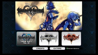 Kingdom Hearts HD 1.5 ReMIXIm schlichen Hauptmenü können wir aus den beiden Spielen und dem Video wählen.