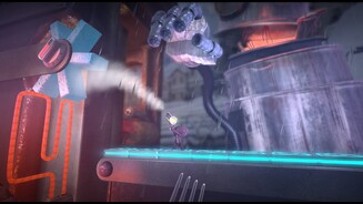 Little Big Planet 3Blaue Styropor-Schalter können mit dem Pumpinator entweder weggepustet oder angesaugt werden.