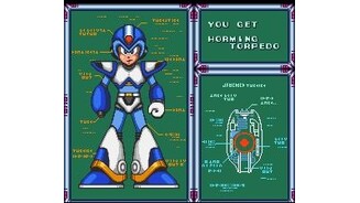 Mega Man receiving a new weapon