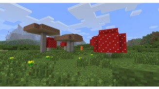 Minecraft - Adventure-Update 1.8 Nettes Easteregg: Wer Pilze düngt, erhält übermannsgroße Riesenpilze.