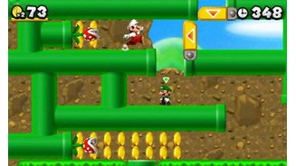 New Super Mario Bros. 2Mario und Luigi sind unzertrennlich: Seite an Seite kämpfen sich die Klempner-Brüder durch das Röhrenlabyrinth.