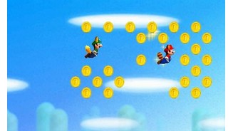 New Super Mario Bros. 2Gold wohin das Auge blickt: Jede gesammelte Münze zählt zu unserer Gesamt-Punktzahl dazu.