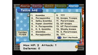 The Tattle Log displays information gathered by Goombella during battles.