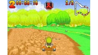 Racing around the track is similar to other Kart games