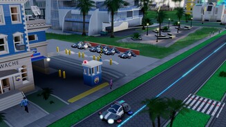 SimCity: Städte der ZukunftAltmodisches Polizeirevier, neumodische Streifengleiter.