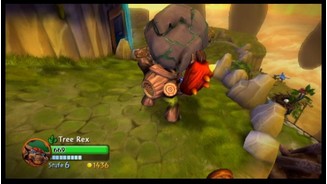 Skylanders: Giants(Wii) Mit den neuen Giganten lassen sich auch große Felsbrocken wie dieser locker heben.