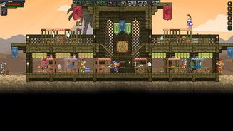 StarboundIn der Wüste kaufen wir beim Vogelvolk ein.