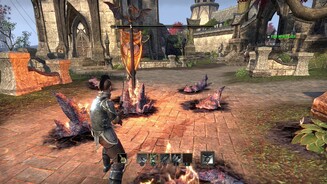 The Elder Scrolls Online: Tamriel UnlimitedNeben den fünf normalen Skills dürfen wir auch eine Spezialfähigkeit vom Stapel lassen. Hier einen Buff, der uns temporär stärkt.