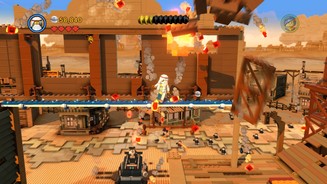 The LEGO Movie VideogameDa Vitruvius blind ist, traut nur er sich in besonders gefährliche Levelbereiche. Eine witzige »Superkraft«.