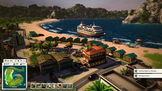 Tropico 5Es macht Sinn das Touristengebiet abseits der Hafenanlagen zu errichten - alles andere gäbe keine schönen Postkarten.