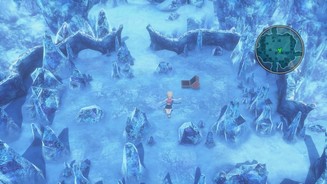 World of Final FantasyKleinere Rätsel wie dieses Schiebepuzzle auf dem Eis gibt es vergleichsweise selten.