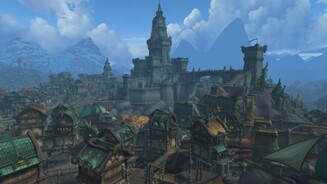 World of Warcraft: Battle for AzerothBoralus ist die Hauptstadt von Kul Tiras und zentrale Anlaufstelle für unsere Abenteuer. Der Turm in der Mitte gehört zur Burg Prachtmeer, in der die Herrscherin Katherine residiert.