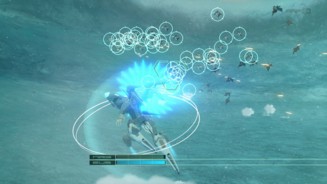 Zone of the Enders: The 2nd Runner MARS - Screenshots aus dem Remaster für PC und PS4 - Bei Schwärmen von Gegnern hält man die Zielerfassung gedrückt, um mehrere zu Markieren. Der darauf folgende Schuss attackiert dann alle gleichzeitig.