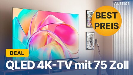Teaserbild für 75 Zoll QLED-TV zum Spitzenpreis abstauben: Riesiger 4K-Fernseher jetzt bei Amazon im Angebot