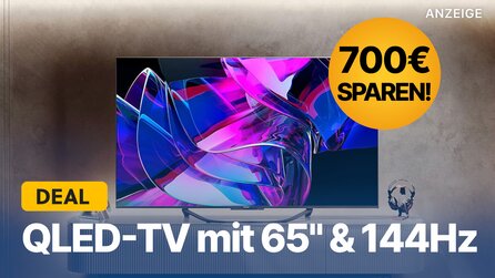 65 Zoll QLED-TV zum Schnäppchenpreis: 4K-Fernseher mit 144Hz jetzt 700€ günstiger sichern