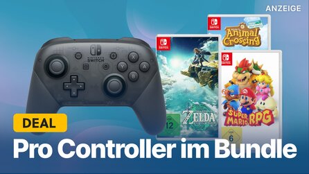 Teaserbild für Nintendo Switch Pro Controller jetzt im Bundle mit Zelda oder weiteren Spielen!