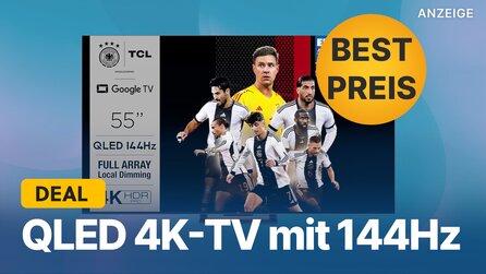 Teaserbild für Günstiger kann’s kaum werden: QLED 4K-TV mit 55 Zoll + 144Hz für nur 549€ im Amazon-Angebot!