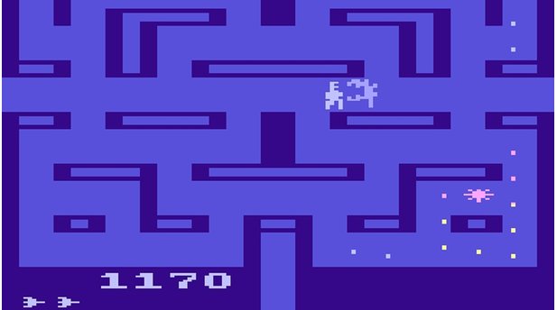 Alien (1982)Drei Jahre nach dem Kinostart von Alien erschien ein erstes Alien-Videospiel für den Atari VCS 2600. Allerdings war das von Fox Video Games entwickelte Spielchen im Grunde ein dreister Pac-Man-Klon, dessen pixelige Aliens eher wie aufgebrachte Zimmerpflanzen wirken.