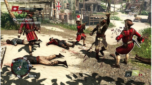 Assassins Creed 4: Black Flag (PS4)Auf den Straßen von Nassau geraten wir immer wieder in Säbelgefechte, die serientypisch sehr dynamisch sind.